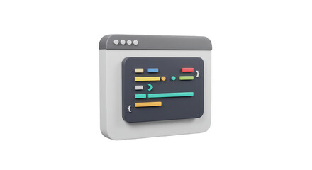 3D Code Browser Window Programming Software Development Transparent
