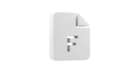3D File Icon Render White Document Isolated on Transparent Background