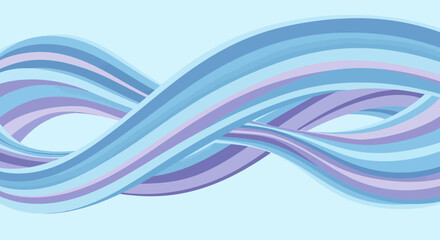Wall Mural - Abstract Twisted Wave Structure in Blue and Purple