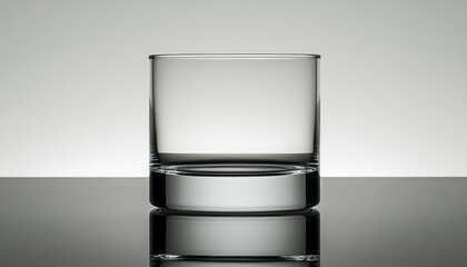 Wall Mural - elegant clear glass reflected on smooth surface, awaiting water drops, abstract light reflection art