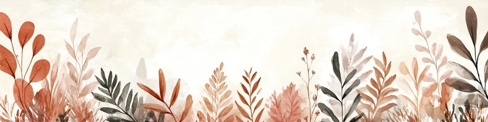 Delicate Abstract Autumn Botanical Texture Set Design Featuring Various Dry Plants and Leaves