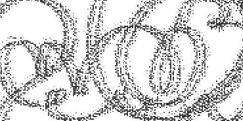 Wall Mural - black and white halftone background. abstract illustration of round particles. the dots form shapele