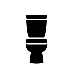 Wall Mural - toilet bowl sign, wc black symbol