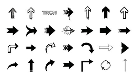 Arrow Graphic Set Diverse Directional Vectors for Design, Navigation, and Emphasis in Visual Projects and Presentations