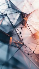 Wall Mural - Close up of a geometric, abstract sculpture with light reflections