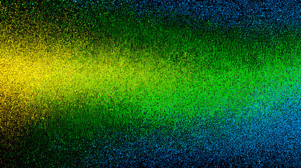 Wall Mural - grainy noisy background, green blue yellow black abstract color gradient, vibrant noise texture tren