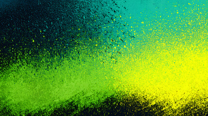 Wall Mural - grainy noisy background, green blue yellow black abstract color gradient, vibrant noise texture tren