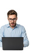 © CarlosOsorio - Shocked Man Using Laptop with Transparent Background Business Theme