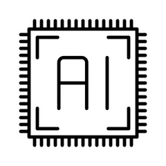 Wall Mural - ai chip icon. artificial intelligence / ai icon. vector icon with editable stroke. isolated on trans