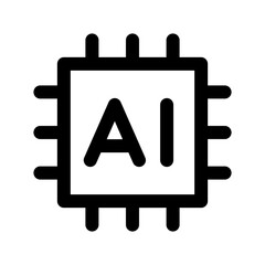 Wall Mural - ai chip icon. artificial intelligence / ai icon. vector icon with editable stroke. isolated on trans