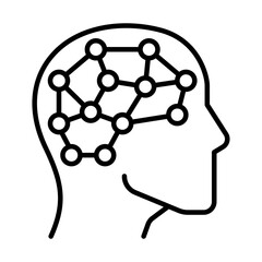 Wall Mural - neural network icon. ai brain icon. vector icon with editable stroke. isolated on transparent backgr
