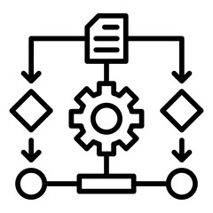 Wall Mural - algorithm icon. machine learning icon. vector icon with editable stroke. isolated on transparent bac
