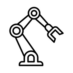 Wall Mural - robot hand icon. robotic arm icon. vector icon with editable stroke. isolated on transparent backgro