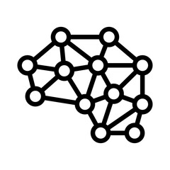 Wall Mural - neural network icon. ai brain icon. vector icon with editable stroke. isolated on transparent backgr