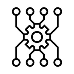Wall Mural - algorithm icon. machine learning icon. vector icon with editable stroke. isolated on transparent bac