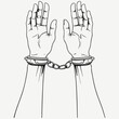 © Mariia - hands in handcuffs sketch illustration vector