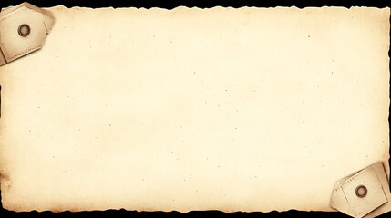 Aged parchment paper with vintage clasps for announcements or heartfelt messages
