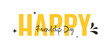 © Zhi_zhi_art - Happy Friendship Day text banner. Typography minimalist illustration with yellow words