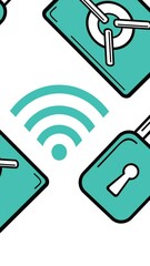Wall Mural - animation of padlock icons over white backgound