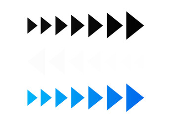 transparent series of modern, stylized right-pointing arrows with a clean, geometric design. represe