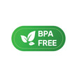 © Febrian - A green, rounded rectangle contains white text 'BPA FREE' beside three white leaves, conveying a clean, eco-friendly, and health-conscious message.