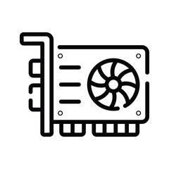 Wall Mural - a customizable outline icon of graphic card interface