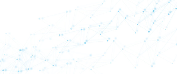 Wall Mural - Abstract white, blue digital technology futuristic communication high tech concept background. global network technology concept.