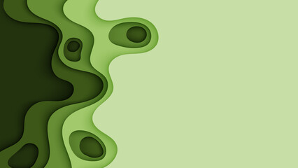 Wall Mural - abstract green background design and decorative wave elements