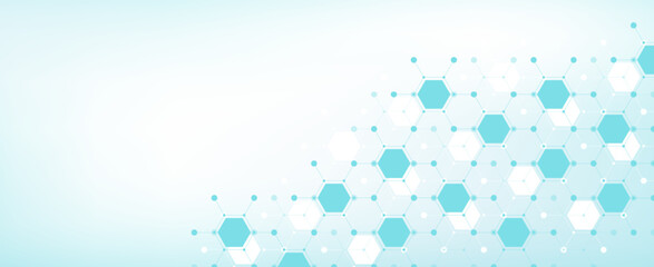 Wall Mural - molecular abstract structure and genetic engineering dna. healthcare and medicine background concept