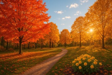 Wall Mural - autumn foliage display at unigarden