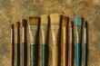 © TheWaterMeloonProjec - A detailed close-up of artist brushes arranged on an art table