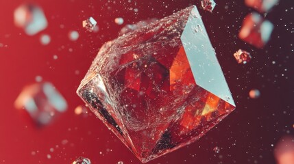 Wall Mural - abstract geometric crystal in motion