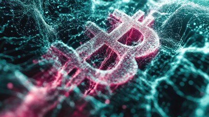 Wall Mural - abstract digital bitcoin symbol