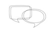 © Pilangenceng art - One continuous line drawing of Speech bubble square shaped. Chat cloud and thought dialogue icon. Comic text comment concept eps 10