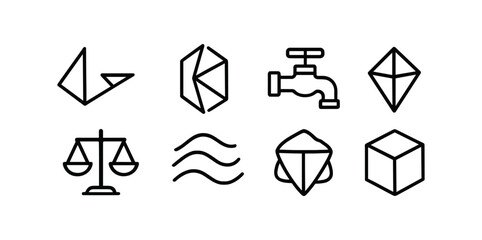 Wall Mural - geometric, minimalist line icon set. simple geometric shapes collection