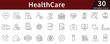© Waseem - Healthcare Medical Line Icons Set with Editable Stroke for Hospital, Doctor, Medicine, and Health Management