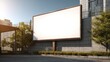 © standret - Large blank billboard on a modern concrete wall outdoors during daytime