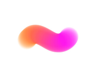 Wall Mural - blue orange green yellow gradient shape isolated png. transparent trendy overlay on soft blurry back