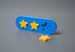 © Andrii Yalanskyi - Loss of one of three stars. Rating drop. Loss in trust, brand reputation, or performance rating. Customer dissatisfaction, regulatory downgrade, or service failure.