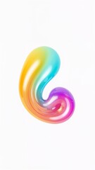 Wall Mural - gradient neon blue neon yellow liquid swirl fluid 3d abstract trendy squiggle shape on plain white b