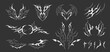 © sabelskaya - A set of abstract patterns in neo-tribal style on a black isolated background.