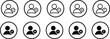 © MDneamul - user profile icon. add, remove, approved icon. User profile control sign icon set vector design. New user profile icon. Profile picture. Person symbol