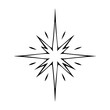 © Eddie Hsieh - Hand drawn ink illustration of a simple four-pointed star with radiating lines, symbolizing a sparkle or burst