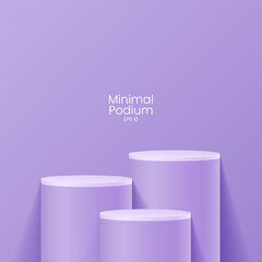 Wall Mural - Abstract minimal scene. Minimal podium with soft material base. Soft podium stages and product showcase platform with covers and golden in round and square shape. 