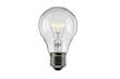 © Space Priest - A light bulb is lit up and is sitting on a white background