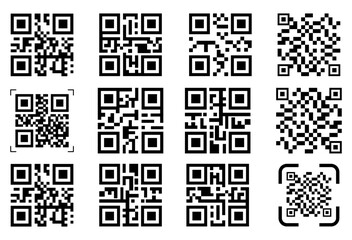 qr code square icon vector illustration
