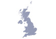 © watage - グレー色のイギリスの行政区分地図　（Map of United Kingdom）