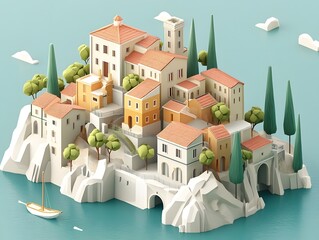 Vibrant illustration of an internet education platform, highlighting various digital resources like ebooks, videos, and online courses, all accessible from a laptop
