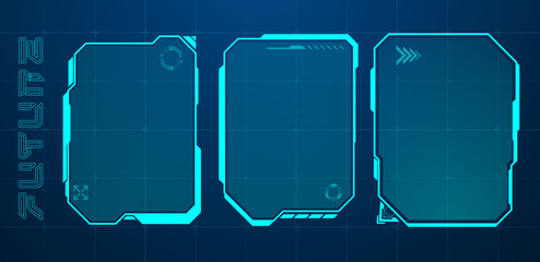 Futuristic touch screen or user interface blue. Vector editable