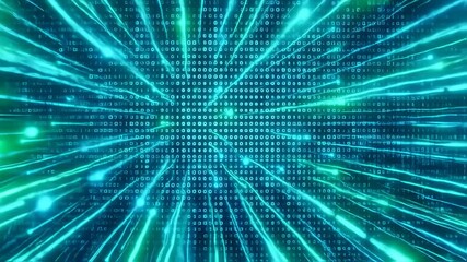 Binary Code Explosion - Digital Data Flow Visualization